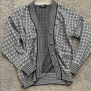 Monogram Black and White Cardigan